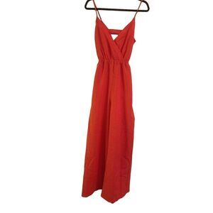 Flying Tomato spaghetti strap jumpsuit in burnt orange size small with belt